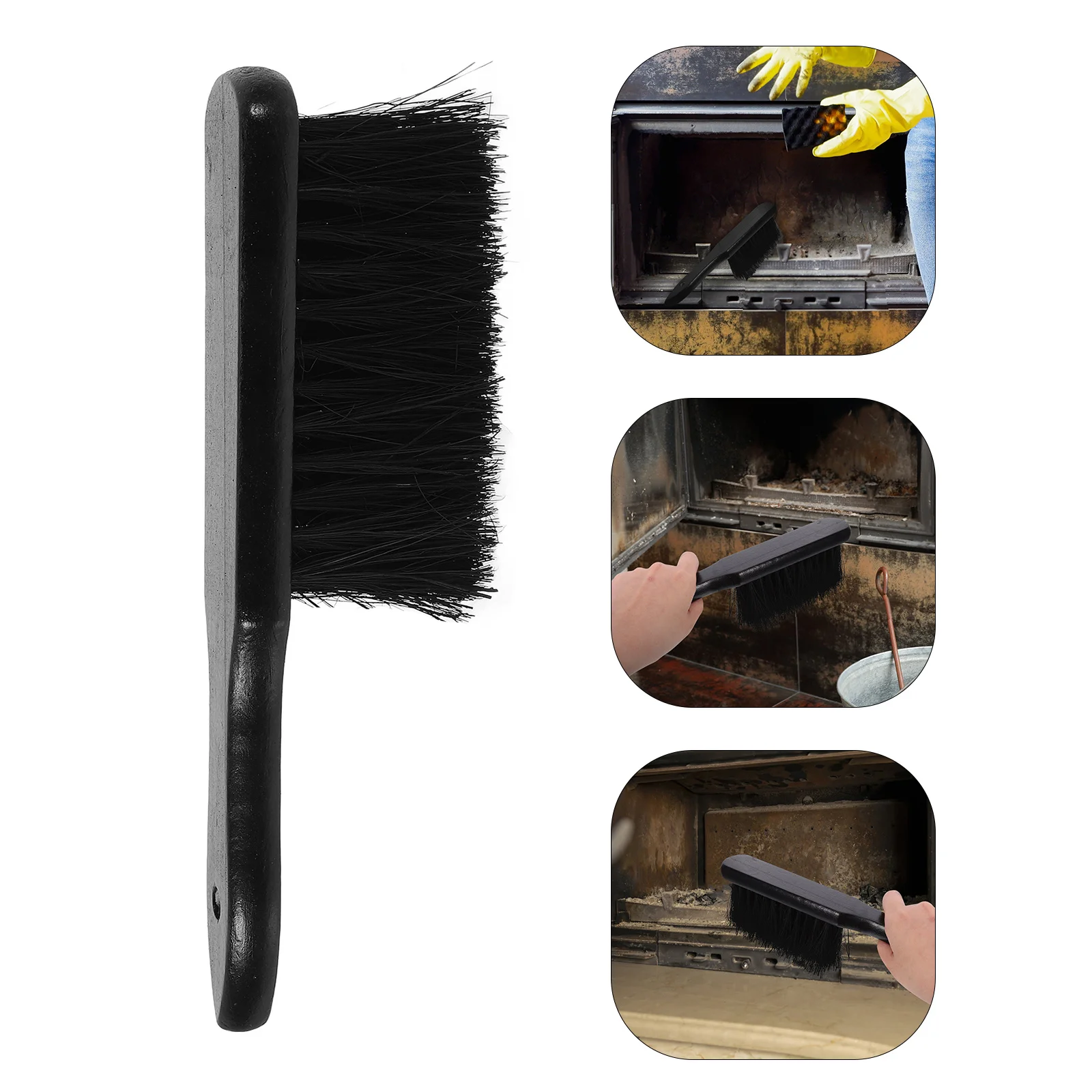 

Fireplace Brush Soft Bristles Black Handle Fireplace Tools Set Bench Duster Cleaning Accessories Hearth Indoor Tool