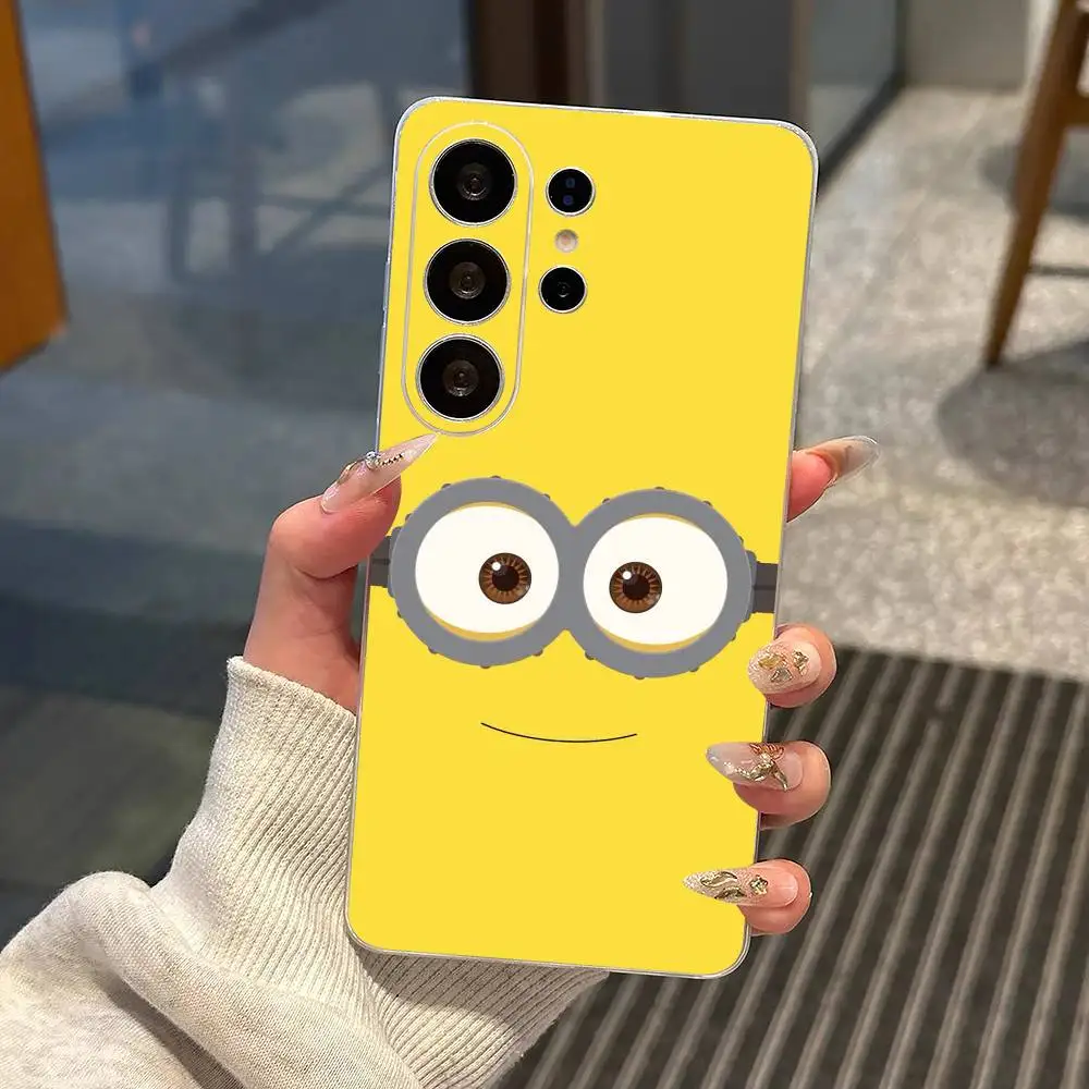 CUTE L-Little M-Minions   Phone Case For Samsung S25,S24,S21,S22,S23,S30,Ultra,S20,Plus,Fe,Note,10,9,5G Transparent Cover