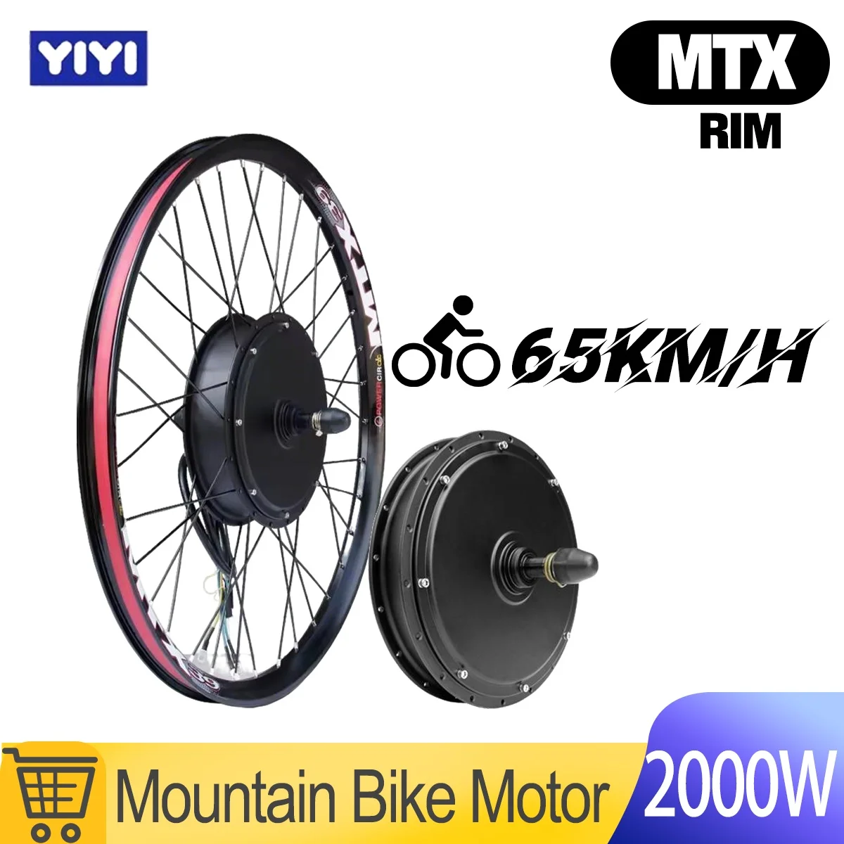 

MTX 48V52V 2000W Ebike Motor Wheel 20in-29in 700C Mountain Bike Parts 65KM/H мотор колесо для велосипеда