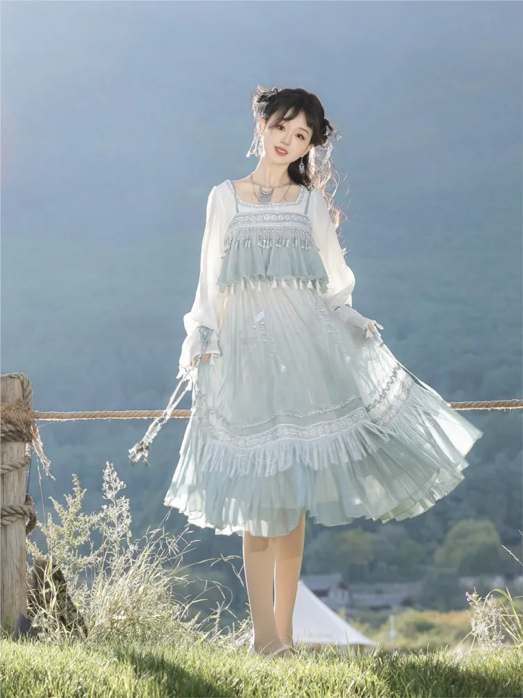 

Новый комплект повседневного платья в китайском стиле для женщин в Ханфу.