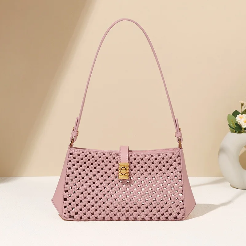 

PU Hand-Woven women's Bag, Vegetable Basket Sailboat Bucket bag, Casual Vacation Handbag Shoulder Bag