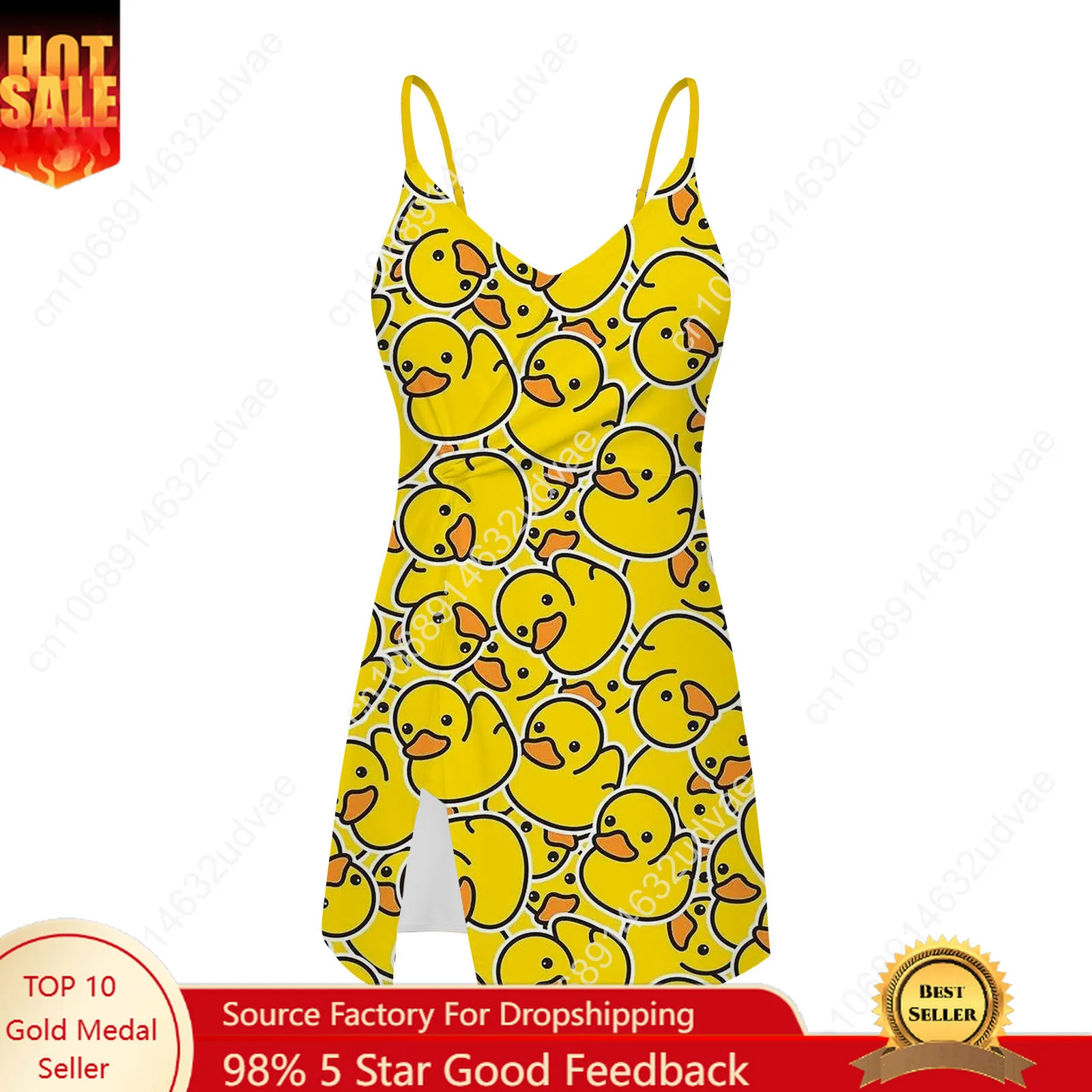 

Yellow Duck Sling Dress Swimsuit Womens Bathing Suits Personalized Fashion Swimwear Pool Party Bikini Custom Made Beachwear