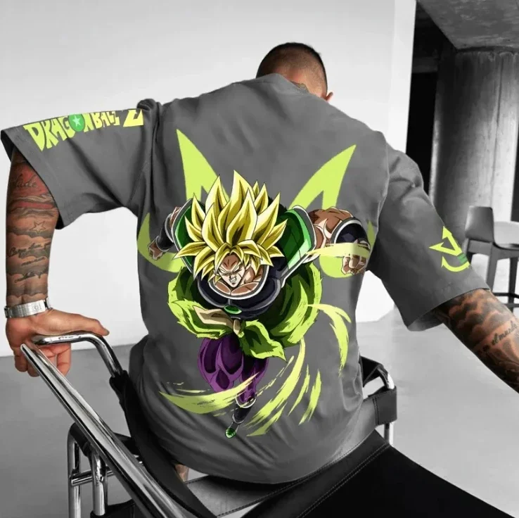 

Мужская футболка Dragon Ball z, уличная одежда, свободная версия с принтом аниме Super Saiyan Gohan, лето 2022, хлопковый повседневный топ