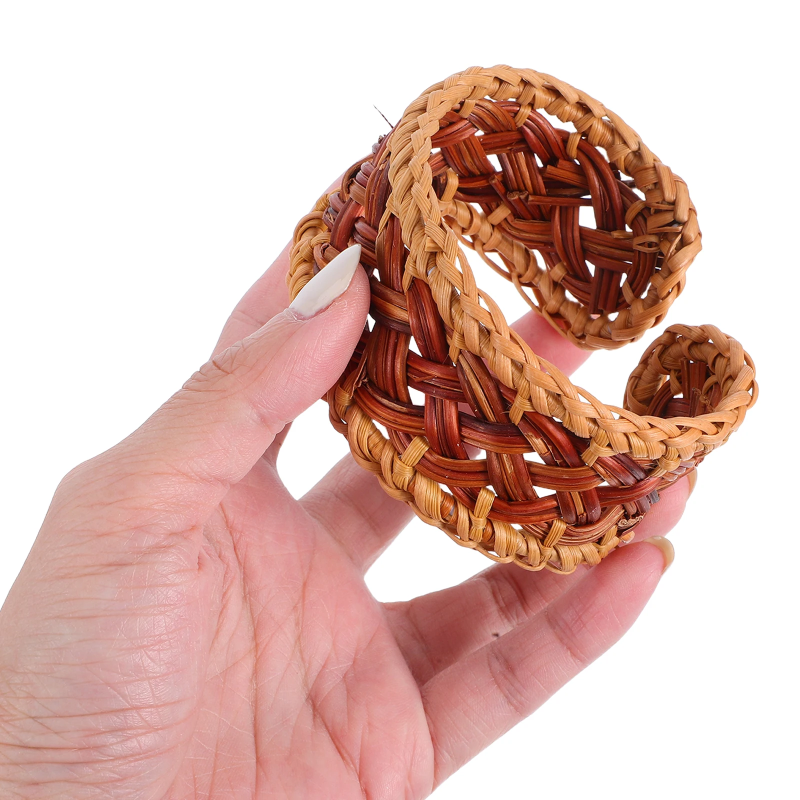 

Rattan Bracelet Chunky Wrist Jewelry Ethnic Braided Accessories Bohemian Style Bracelets Handmade Vintage Miss