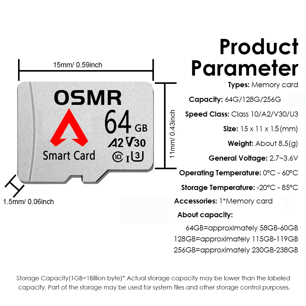 OSMR Original SD Card A2 128GB 32GB SD Memory Card Micro Tarjeta Sd Cartao De Memoria 128GB