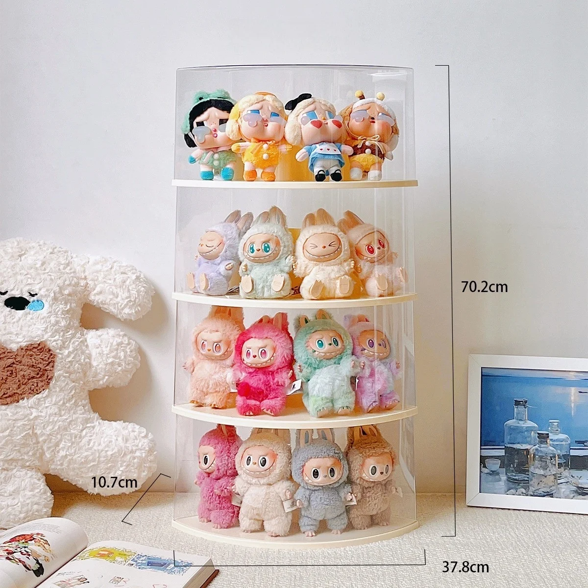 

Display Box Labubu Transparent Vinyl Labubu Plush Doll Hand-Made Blind Box Storage Display Stand Is Stylish And Simple.