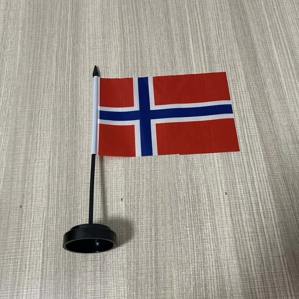 Office Desk Flag Norway Flag 14x21cm polyester Desk Ornaments Flags Norway Country Banner mini Norway flag for decoration
