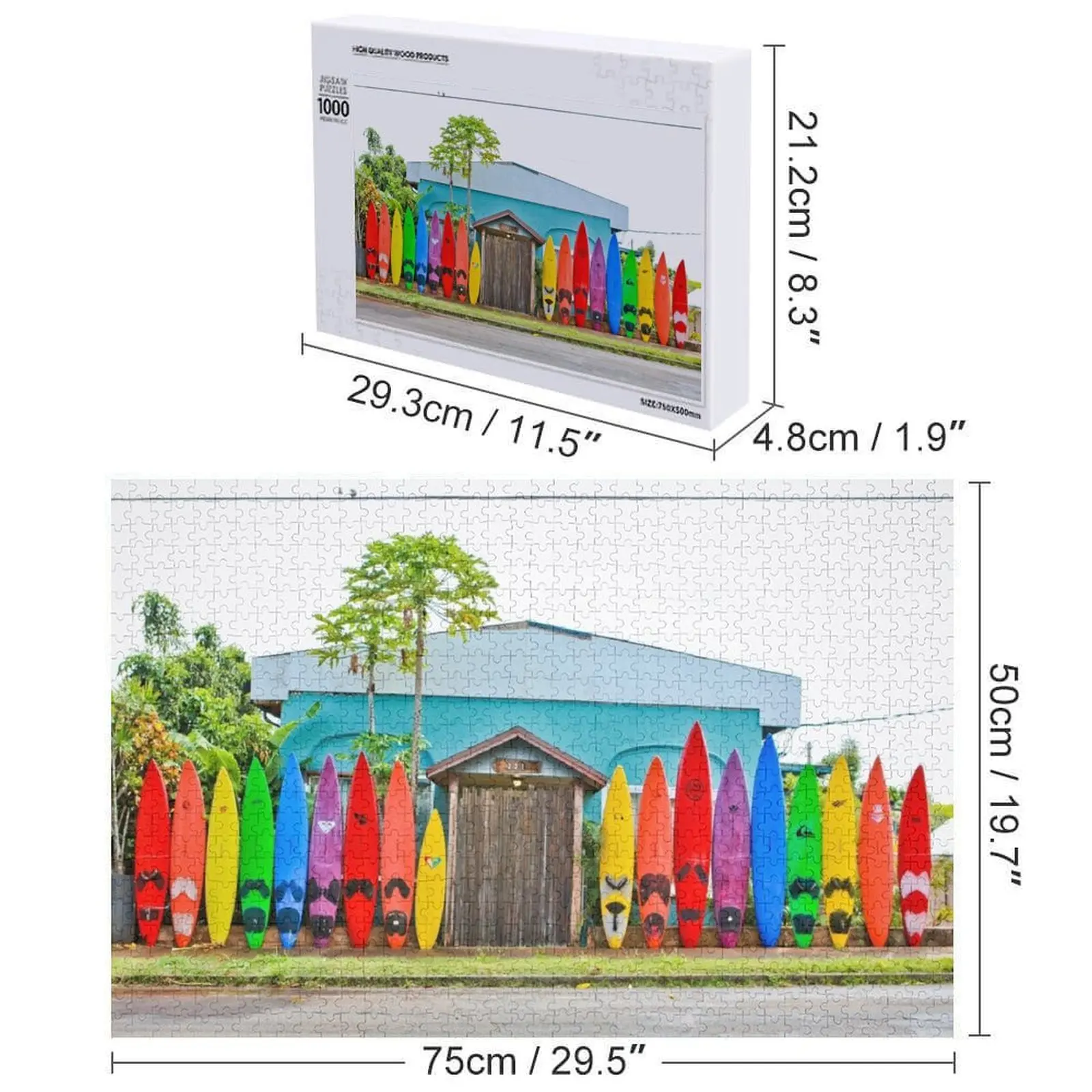 레인보우 서핑 펜스 파이아 파노라마 직소 퍼즐 맞춤형 이름 게임 어린이 퍼즐