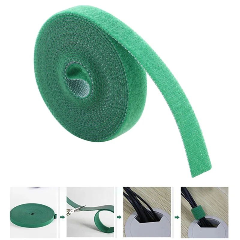 Green Plant Bandage Tie Adjustable Plant Support Reusable Fastener Tape Branch Cable Wire Storage For Home Garden Accessories