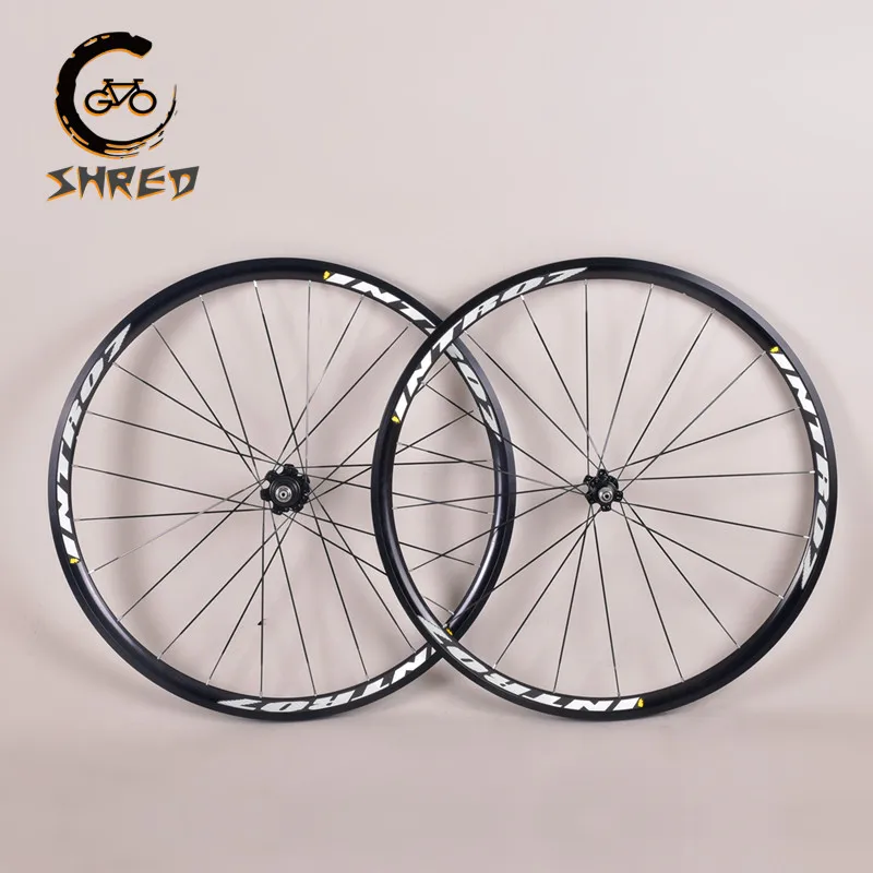 INTRO7 Fixed Gear Wheelset, 700C Fixie Bike Wheels, Single Speed Track, Bicycle Wheels with 20, 24H Bearing Hub, Flat Spokes