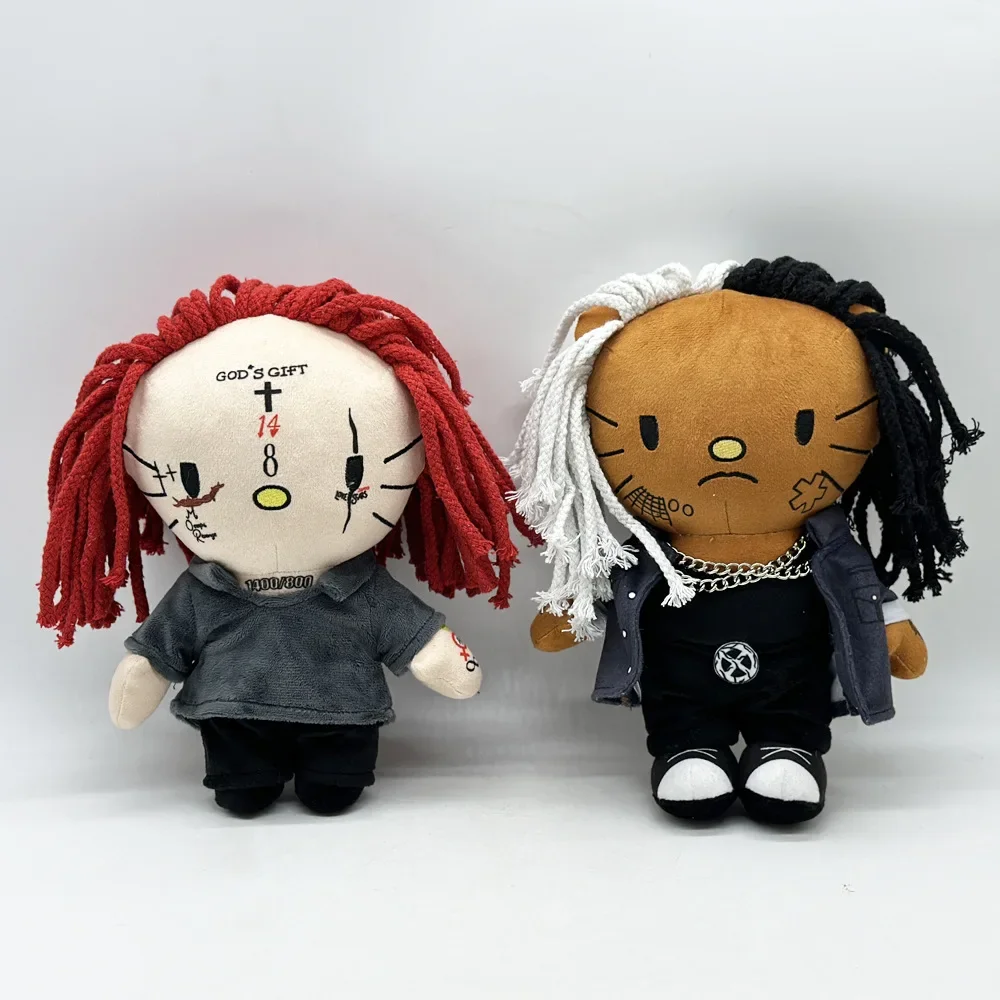 Hello Kitty Eminem xxxtentacion Frank Ocean Plush Toy Doll with Clothes Stuffed Soft Plush Toys Fans Collect Gif