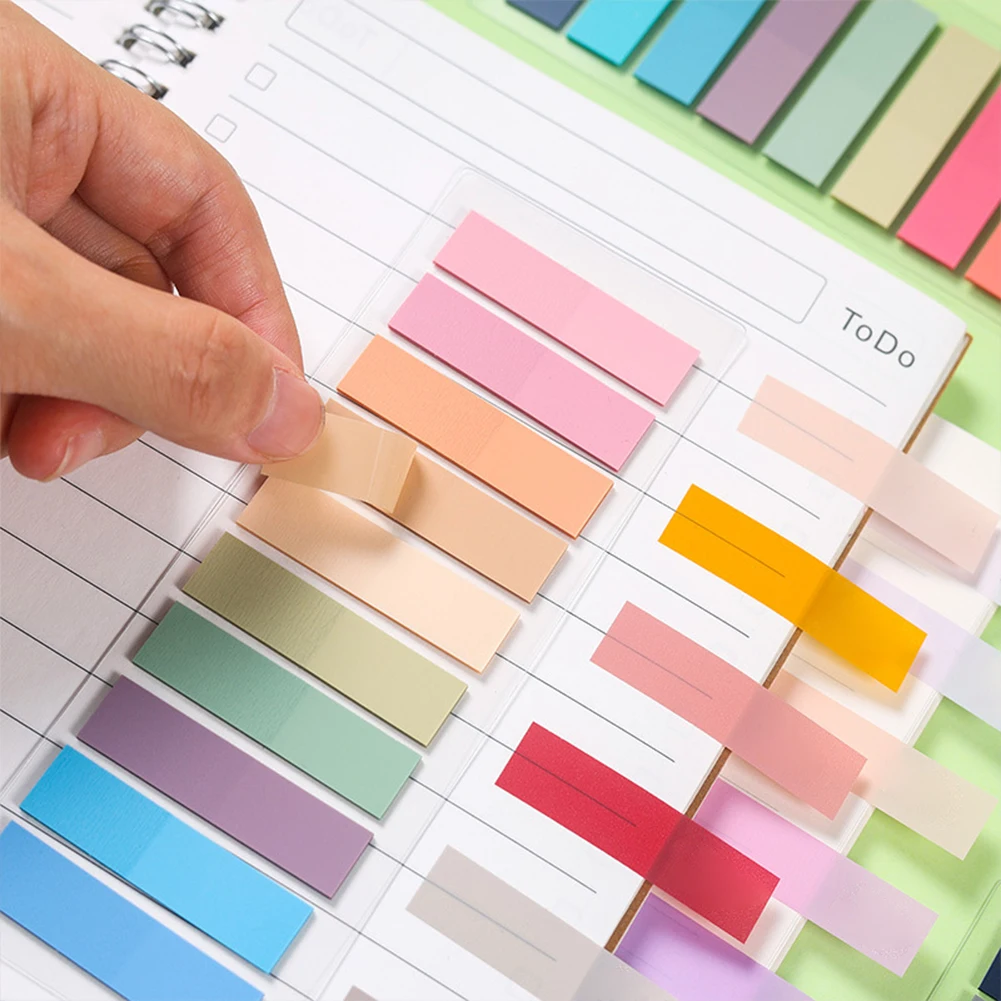 PET 투명 플래그 탭 페이지 마커, 재배치 가능한 페이지 탭 스트립, 컬러 인덱스 탭, 소형 스티커, 200 개