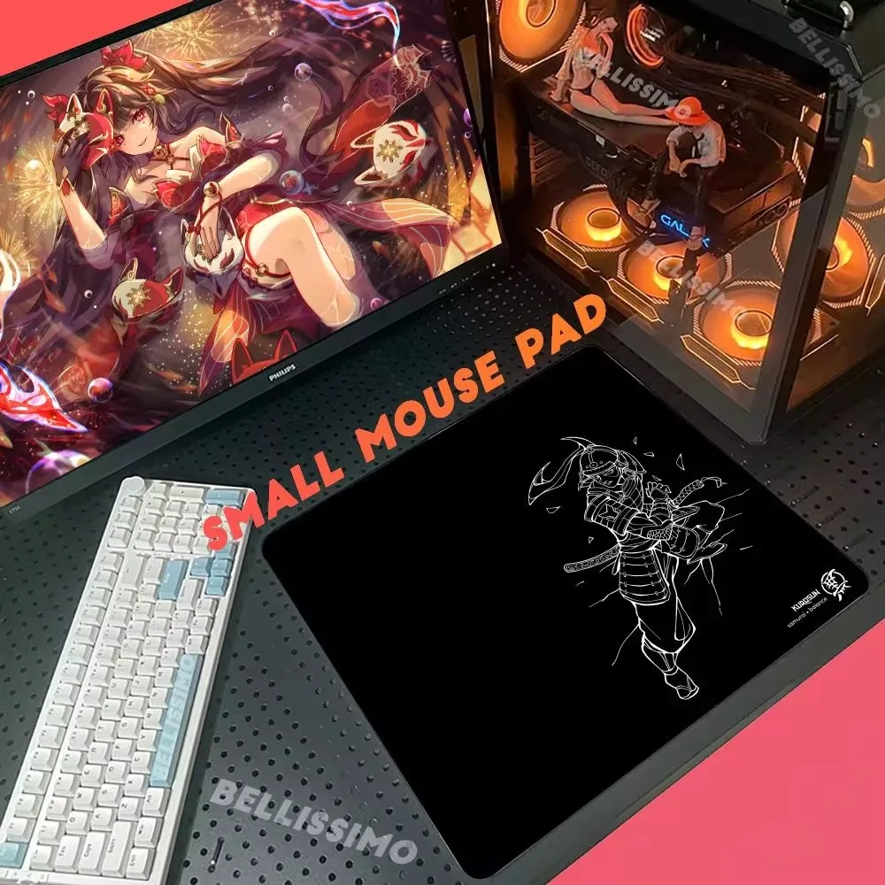 Kurosun Samurai Cool Mouse Pad Small Mouse Pad Pc Gamer Keyboard Kawaii Desk Mat Gaming Accessories Mouse Pad Cute Mice Pad