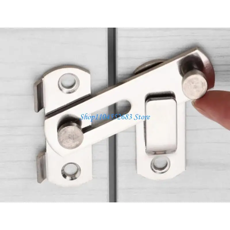

Y6GD 2Pcs Stainless Steel Safety Door Locks 90/180 Degree Sliding Door Lock Antitheft Barn Door Hardware Easy to Install