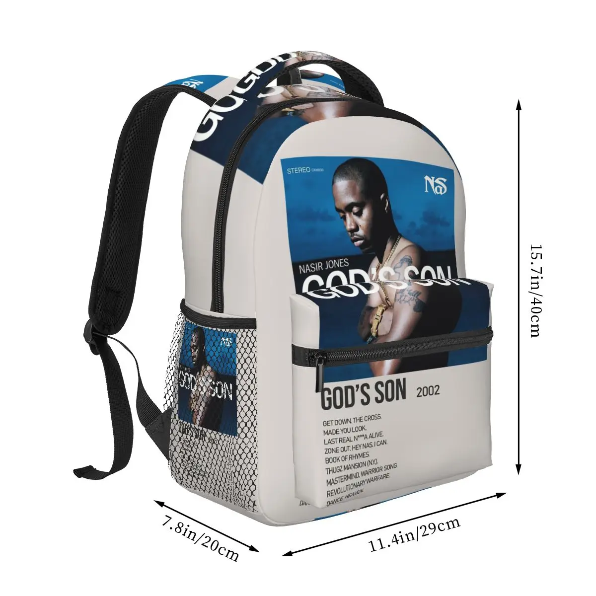 Rapper NAS Music Album Lt Was Written Cover Graphic Student Backpack School Bag Daypack for Boys Girls Bookbag Shoulder Bags