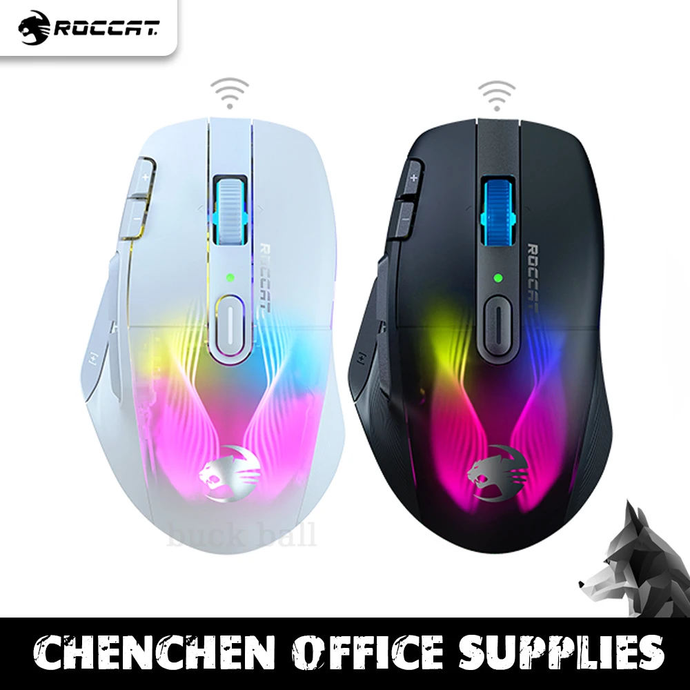 

ROCCAT KONE XP AIR Gaming Mouse 3mode Wireless With Fast Charge Base Lightweight Esports Macro 3D RGB 19000DPI Office Game Mouse