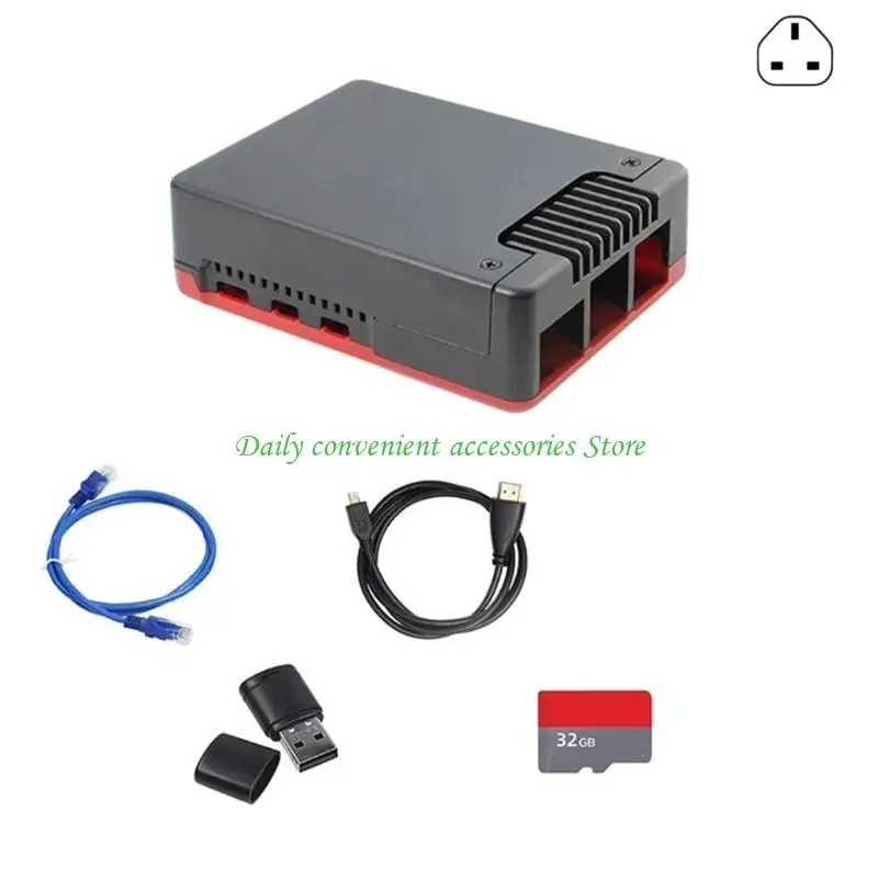 

97QB Argon 5 Case for RPi 5 Passive Active Cooling Enclosure Aluminum Alloy Case with 30mm PWM Fan for RPi 5 Board