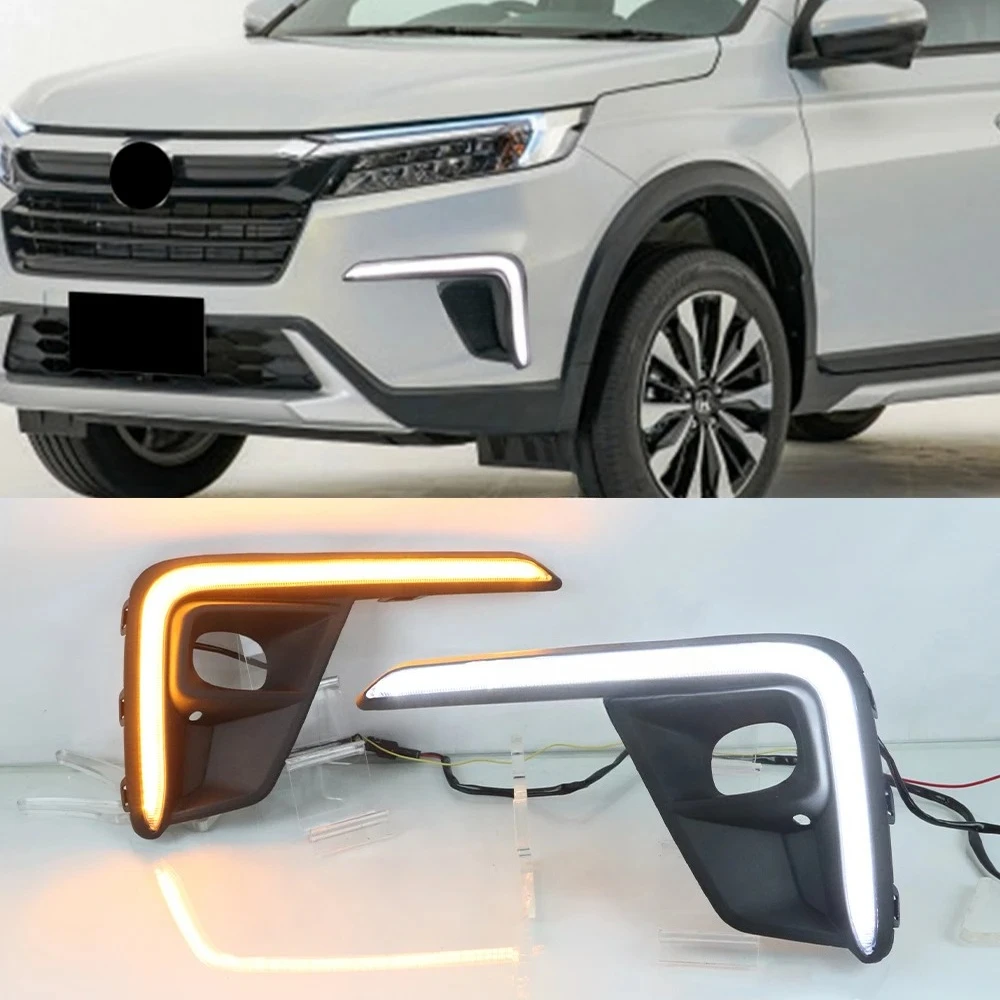

LED Daytime Running Light For Honda BR-V BRV 2022 2023 Dynamic Turn Yellow Signal Relay Car DRL Day Light Fog lamp