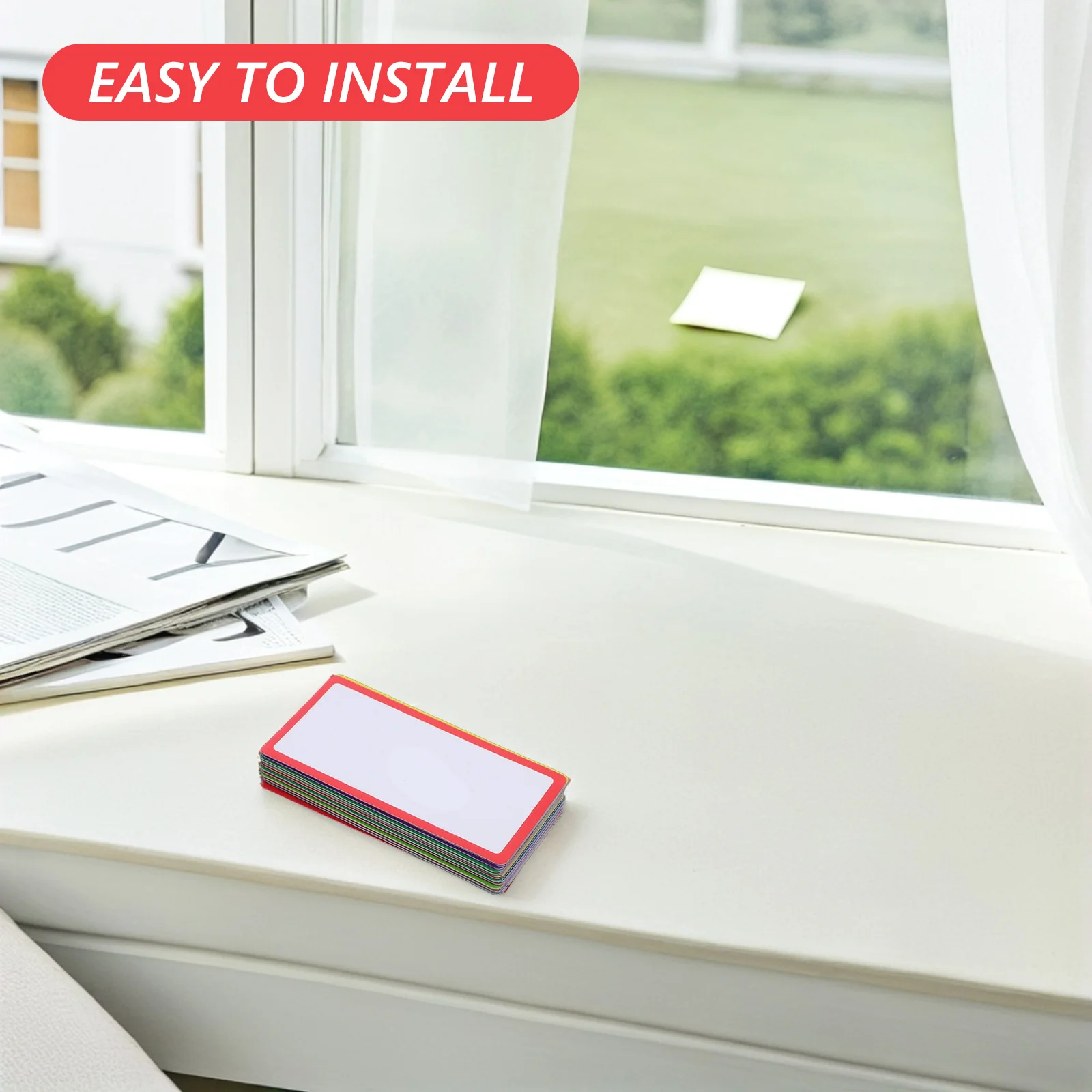 27 قطعة من ملصقات المسح الجاف المغناطيسية القابلة لإعادة الاستخدام، علامات أسماء ملونة فارغة للاستخدام في المكتب في الثلاجة والسبورة البيضاء #5