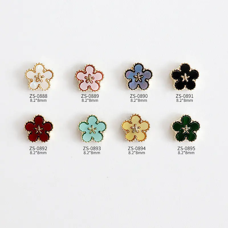 10pcs Kawaii Zomer Fritillary Bloem Legering Nail Art Onderdelen Decoraties Levert Professionals Nagels Accesorios Ontwerpen Charms