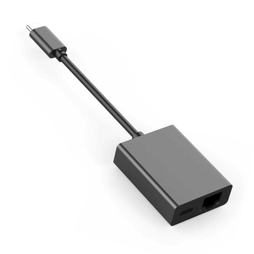 محول من النوع C إلى إيثرنت 1000 ميجابت في الثانية من النوع C إلى RJ45 توصيل كابل الإنترنت والتشغيل يدعم شحن PD للهاتف المحمول/الكمبيوتر اللوحي