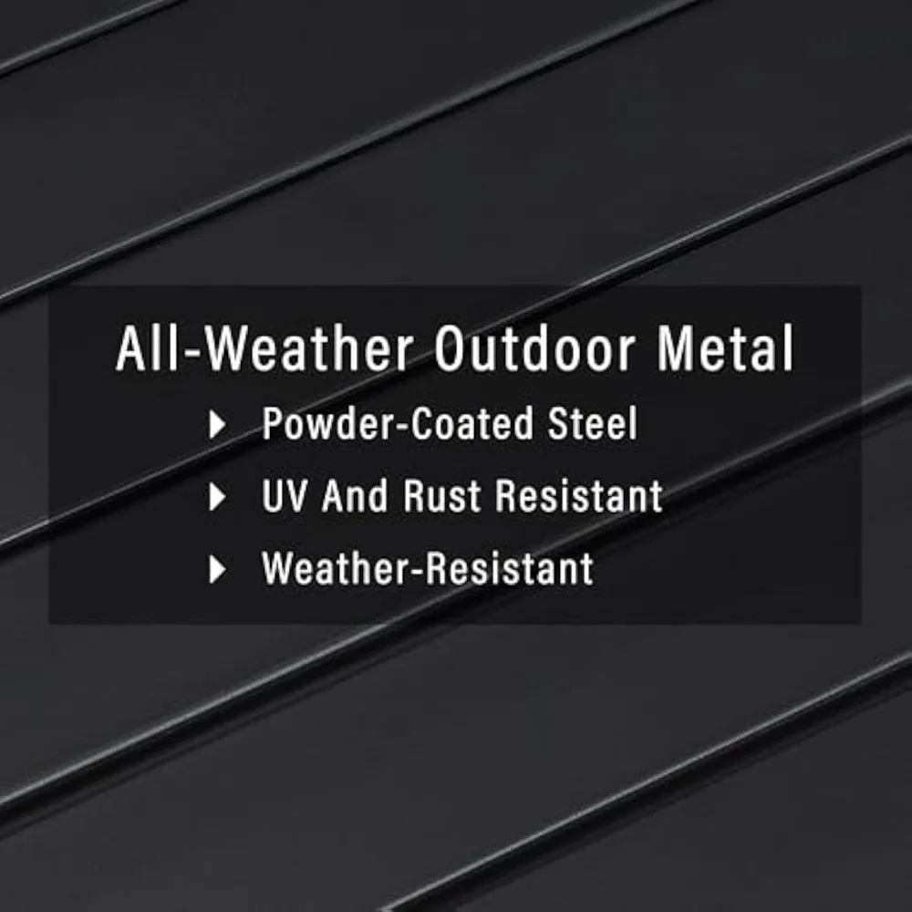 طاولة قهوة معدنية مقاومة للطقس في الهواء الطلق من بيرمونت للفناء والسطح والشرفة باللون الأسود غير اللامع #5