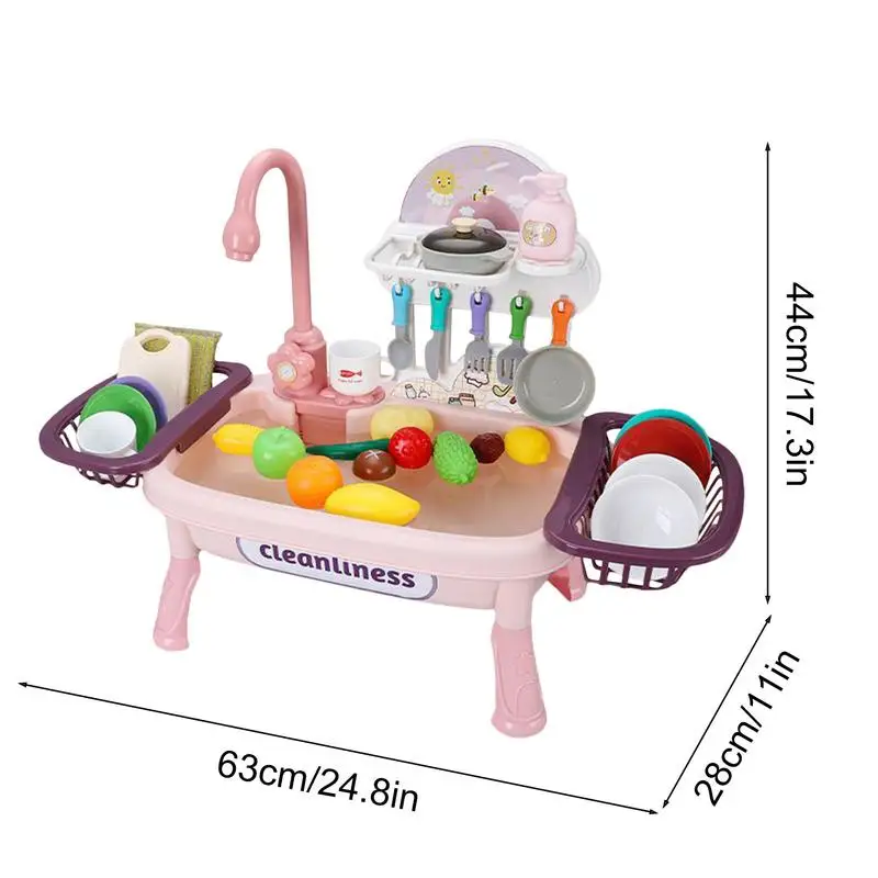 مجموعة ألعاب حوض المطبخ للأطفال ، غسالة الصحون الكهربائية ، لعبة التظاهر بالطعام المصغر ، لعبة المنزل للأطفال ، محاكاة للفتيات ، لعب الأدوار
