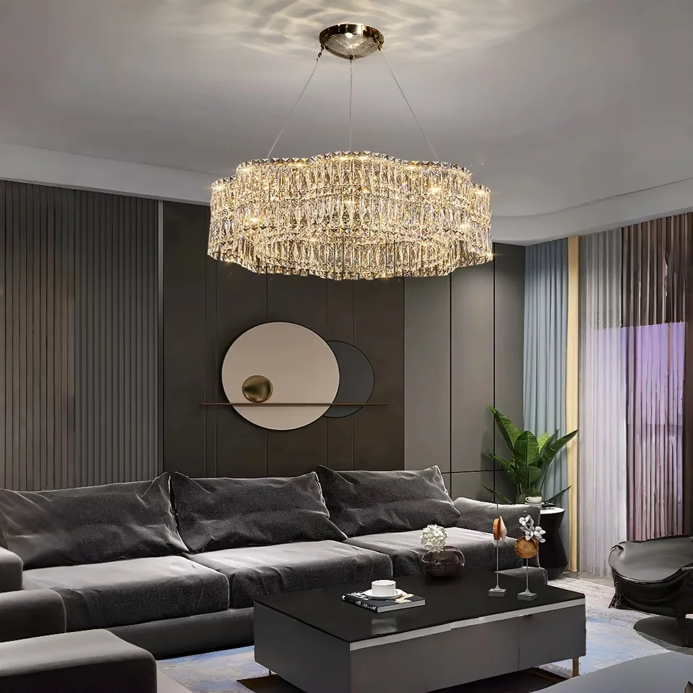 

Modern Luxury LED Crystal Chandeliers Home Villa Decoration Living Dining Room Lighting Ceiling Pendant Lights Indoor Fixtures