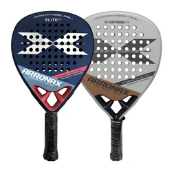 Carbon Fiber Padel Tennis Racket, Rough Surface, Diamond Shape, High Balance with EVA, Soft Memory, Padel Paddle