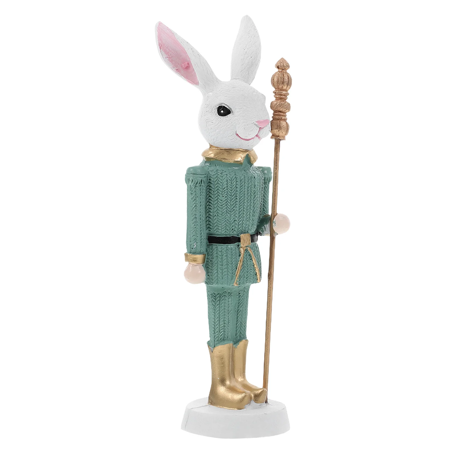 الراتنج أرنب عيد الفصح تمثال كسارة البندق الأرنب الجندي ديكور لطيف الربيع اكسسوارات الحفلات عيد الفصح حديقة الديكور