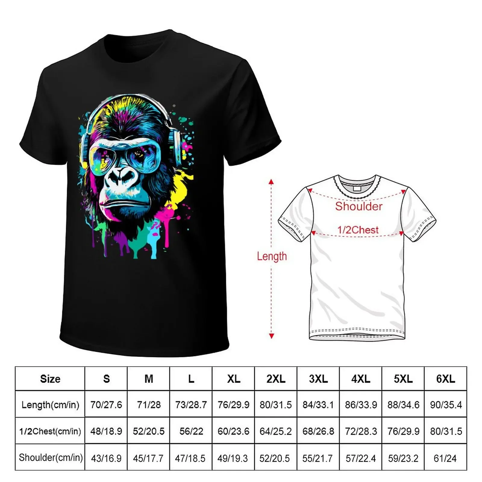 Gorilla Colorful - Gorilla with Sunglasses T-Shirt new edition essential t shirt plus size men clothing