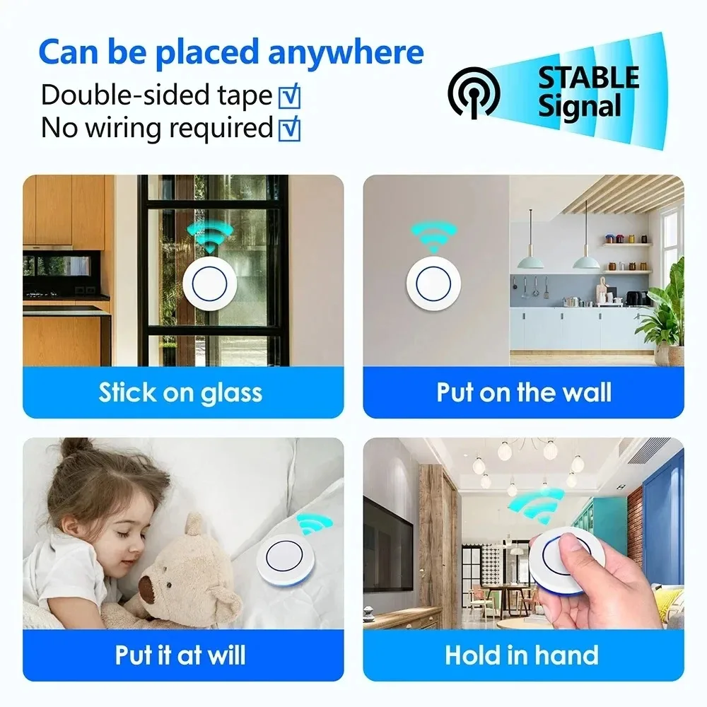 433MHz Wireless Remote Control Switch Mini Round Wall Panel Button for LED Lighting Lamp Smart Home Automation image 5