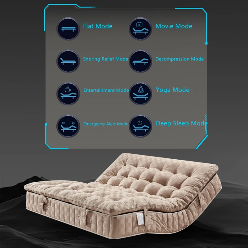 Intelligent Electric Adjustable Eco-Friendly Mattress Handmade Horsehair Pocket Spring Bed For Hospital Hotel Bedroom Use