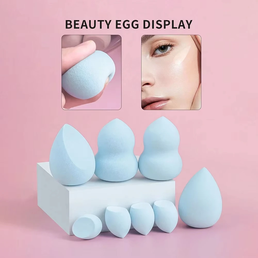 Conjunto de 15 Esponjas Cosméticas Estilo Mini Pote de Mel - 4 Esponjas Grandes para Maquiagem, 4 Puffs de Pó em Formato de Leque, 4 Mini Esponjas para Maquiagem, e