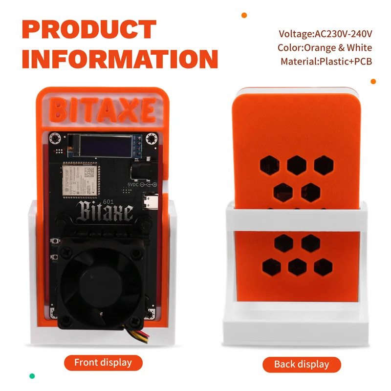 حامل ترقية Bitaxe Gamma 601 1.2TH/S BTC Solo Miner 18-22W BM1370 Asic من Antminer S21 Pro BTC Crypto Miner AU PLUG-TCE