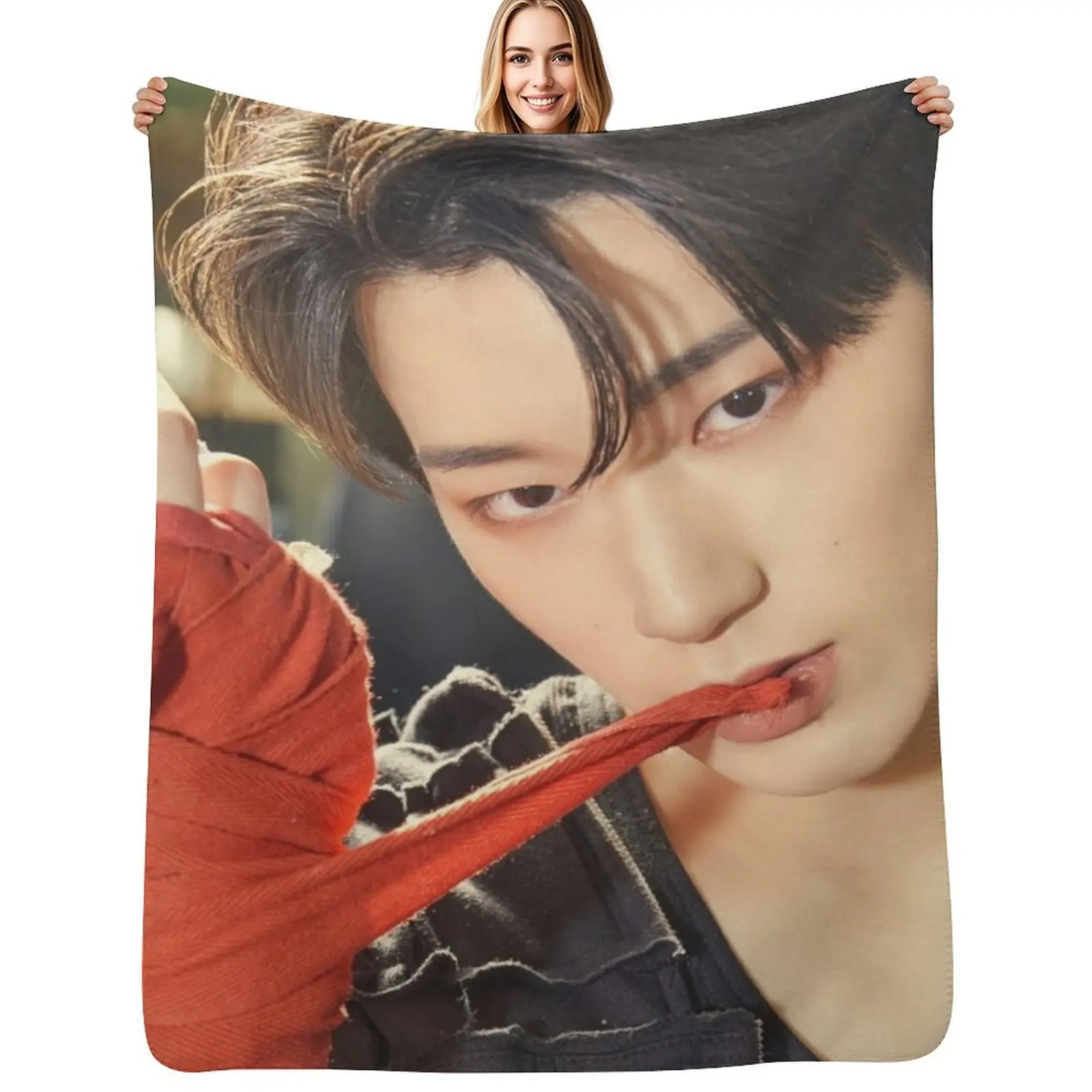 

Ateez San Throw Blanket Stuffeds Nap wednesday Luxury Thicken Blankets