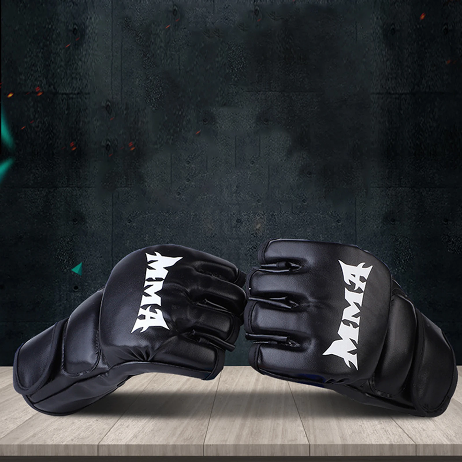 Mma Gloves Half Finger Open Palms Training Mitts Kickboxing Gloves Boxing Gloves for Punching Bag Workout Mma Muay Thai Sparring