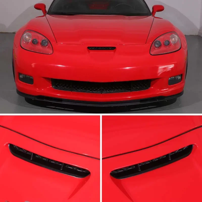 1Pcs ABS Black For Chevrolet Corvette C6 2005-2013 Car cover front air intake decorative frame sticker accessories (Replacement) - view 5