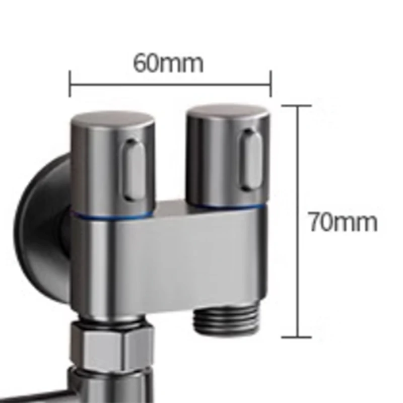 New Wall-Mounted Faucet 1 In 2 Out Diverter Angle Valve Dual Control Bathroom Faucet For Self-Cleaning