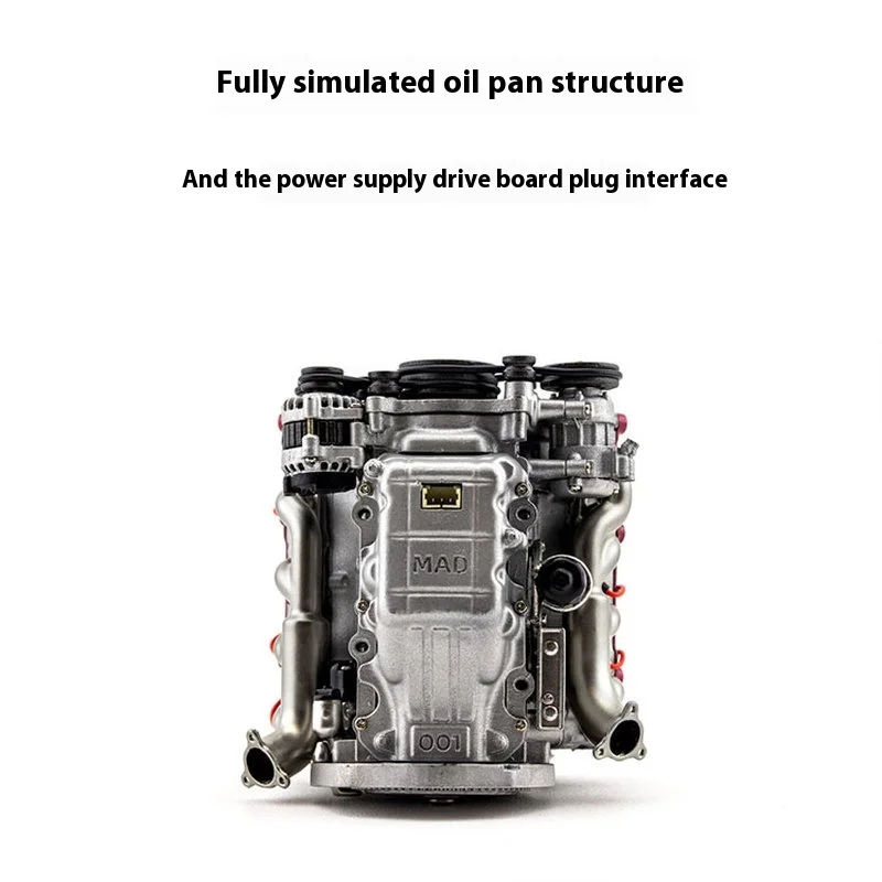 Mad Rc Telecomando Accessorio per auto Simulazione V8 Motore di pressurizzazione Ax90104 Scx10 Seconda generazione Capra Vs4-10 Pro Ultra