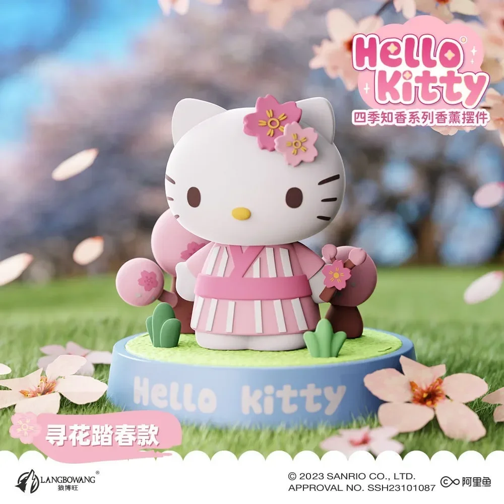 Genuine Sanrio Olá Kitty Aromaterapia Enfeites, interior, carro purificando o ar, brinquedos decorativos, presentes meninas, quatro estações