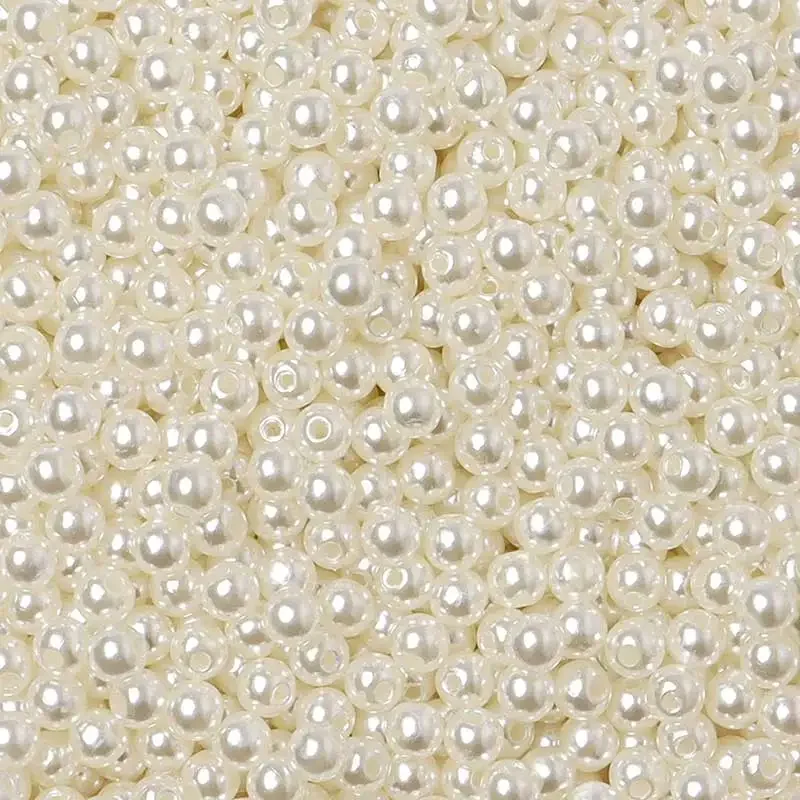 10-1000Pcs Imitation Pearl Beads With Hole 3-16mm Round Loose Spacer Beads Craft Acrylic Bead For DIY Bracelet Jewelry Making