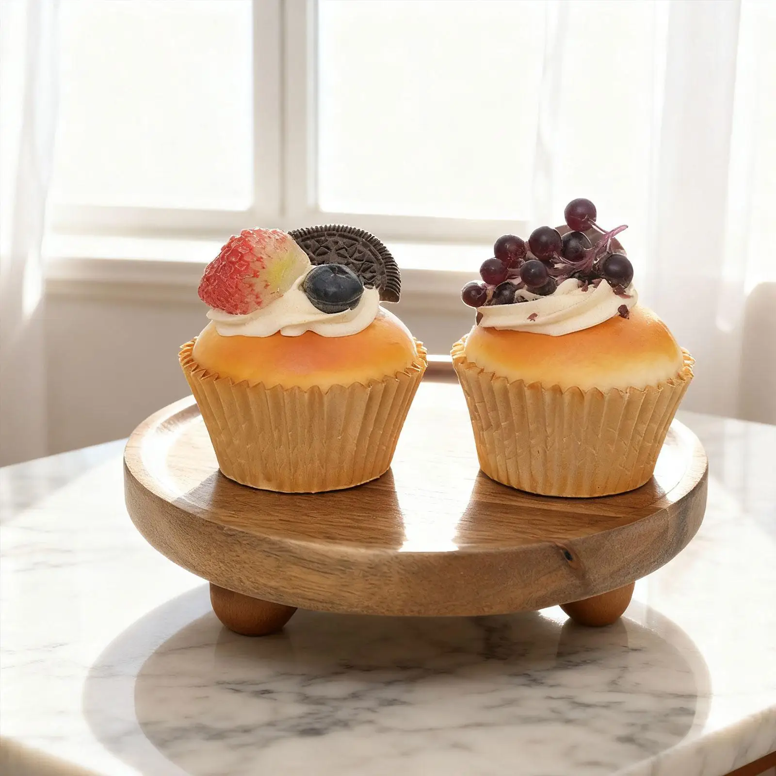 

Wood Pedestal Stand Organizer Multifunctional Wood Riser Decorative Tray Candle Stand for Plant Counter Home Bathroom Decoration