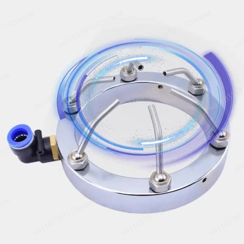 Milling Machining 125mm Diameter CNC Water Spray Ring with 6 Adjustable Nozzles Metal Cooling Ring for Stone Engraving Machine