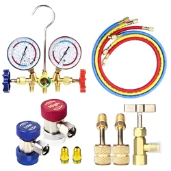 Refrigerant Manifold Gauge Air Condition Refrigeration Set Air Conditioning Tools With Hose And Hook For R404A R410A R134A R22