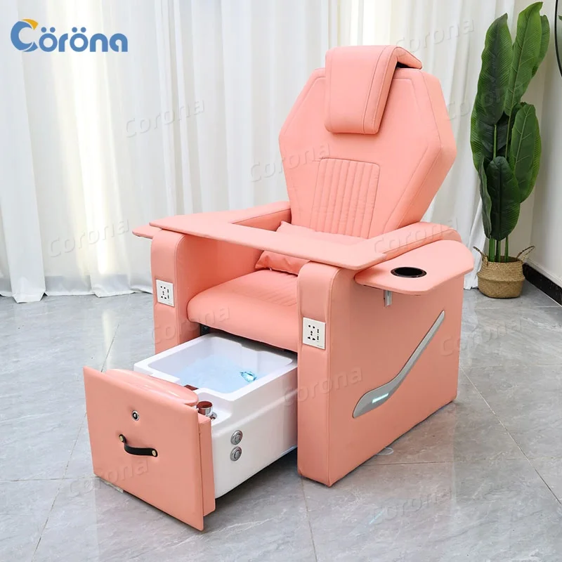 

Pedicure Manicure Massage Chair Luxury Foot Spa Chair Reclining Pedicure Chair with Plumbing for Beauty Salons
