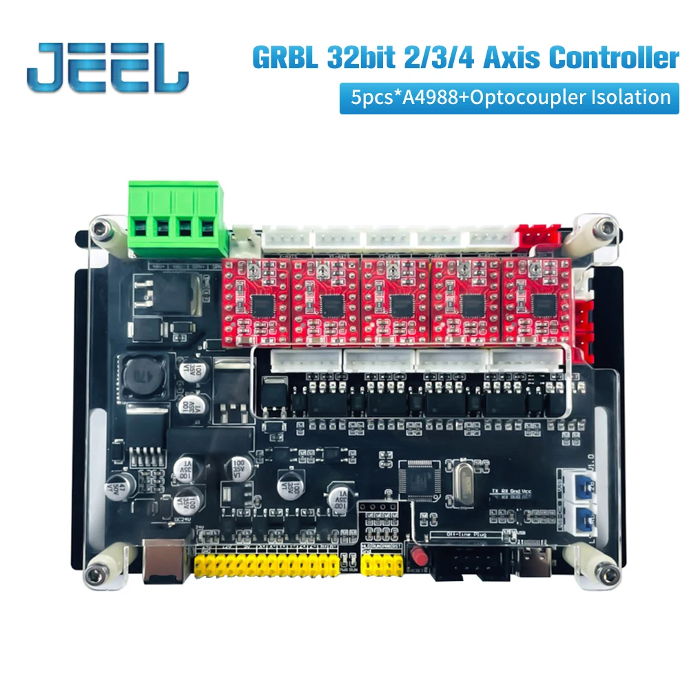 GRBL1.1 4 Axis CNC Controller 32 bit USB CNC Laser Engraving Machine Control Board Offline  External Driver CNC Upgrade Grbl