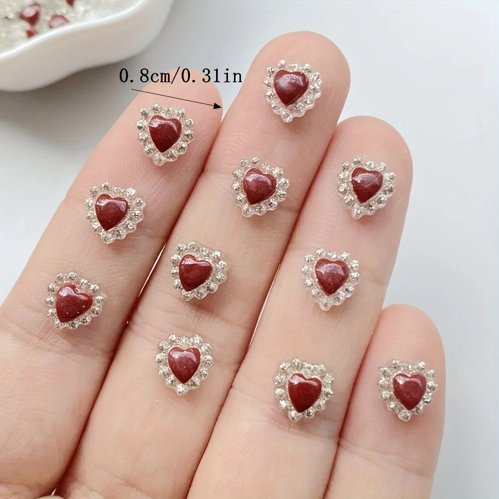 50pcs Mini Sparkling Ruby Nail Art Set Odorless Suitable for DIY Wedding Scrapbooking Crafts Mobile Phone Case Hairpin Accessory