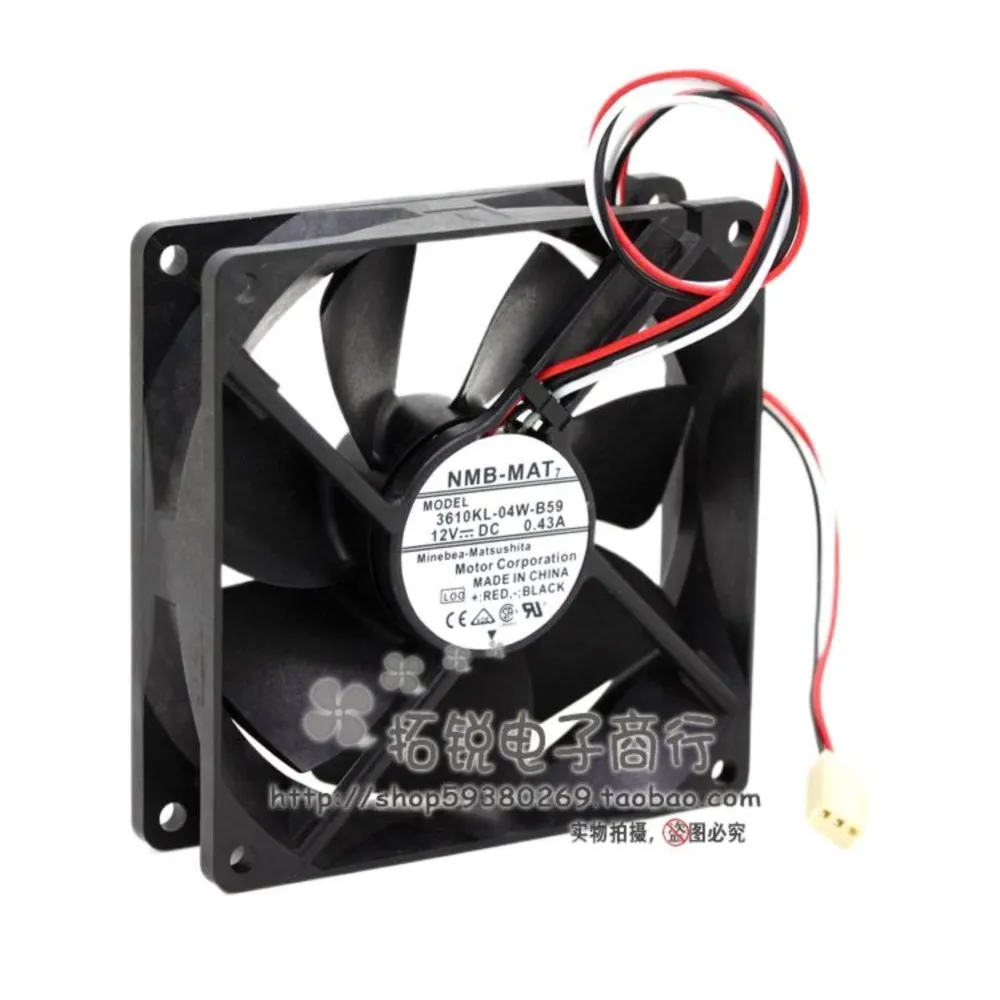 

1 шт. NMB 9225 9 см 3610KL-04W-B59 0,43 А 12 В максимальная скорость воздушного потока корпуса прочный охлаждающий вентилятор