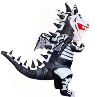 Adult Skeleton Dinosaur Inflatable Costume Halloween Carnival Anime Cosplay Makeup Ball Pork Rib Dragon Fancy Mascot Costume
